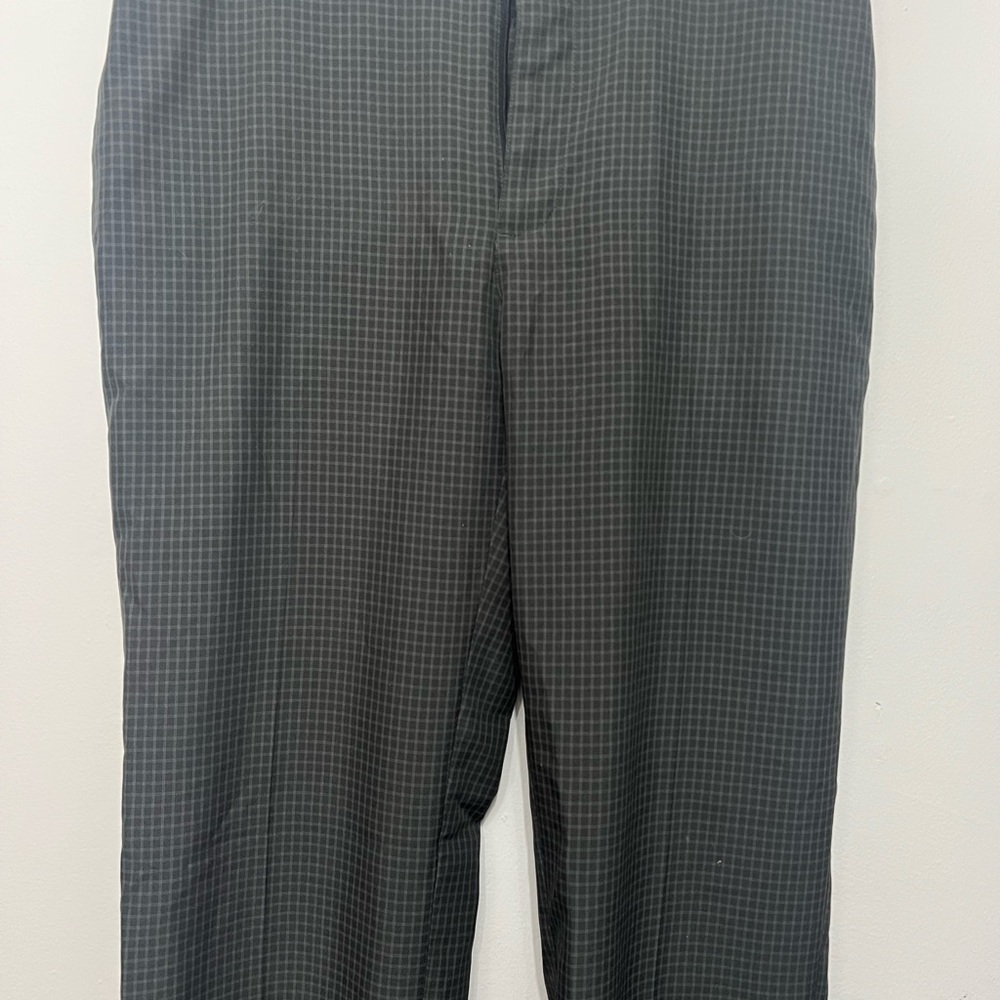Gray Micro-Check Dress Pants